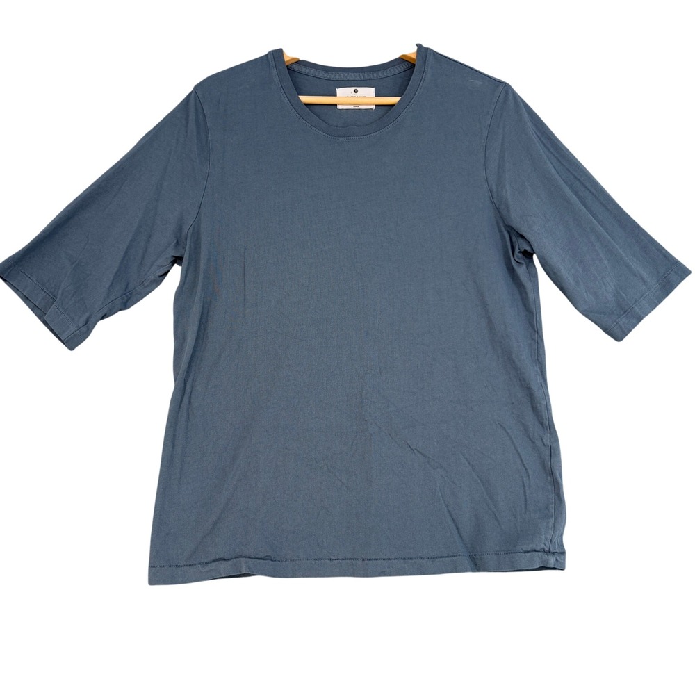 The Classic T-Shirt Company Organic Cotton Crew Neck Tee Blue Grey Large USA